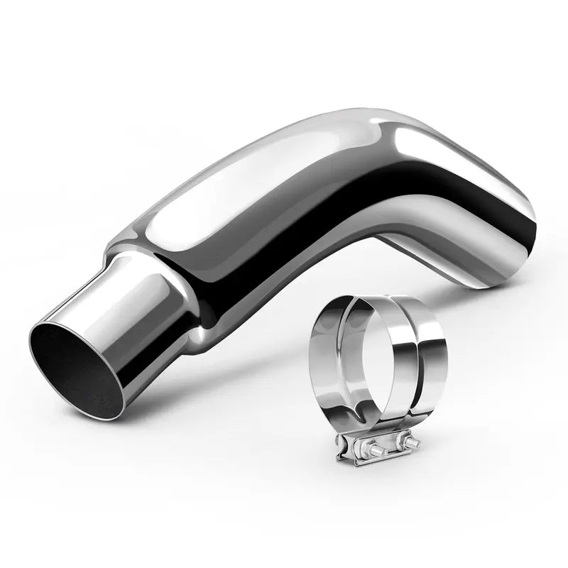 Exhaust Tip 4 Inch Diesel Elbow With A Clamp 4'' Inlet 5'' Outlet Chromed For Pickups And Cars